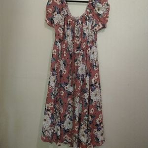 Off the shoulder midi mauve dress